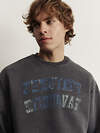 MARK FORMELLE Свитшот 609063 121801/1 ACID WASH сине -черный +печать