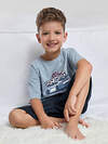 CROCKID Пижама 610330 МП 1696 серо-голубой 4010, тем.синий 4009