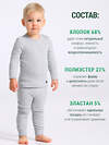 Lynxy Комплект 613280 лонгслив+кальсоны 2ЮНК0771851 светло-серый