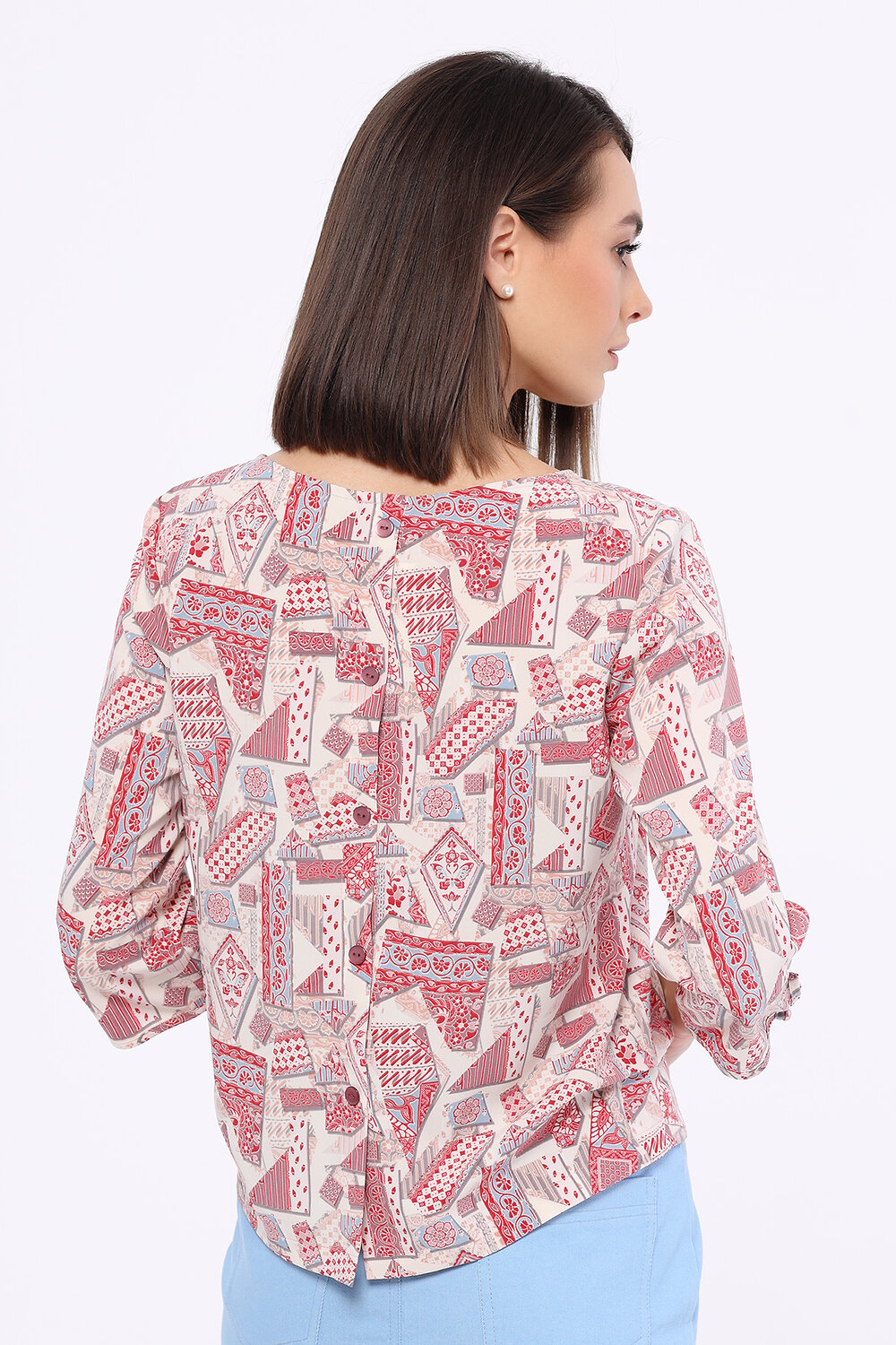 VISERDI Блузка 167712 10149-крс 251575 бело-красный