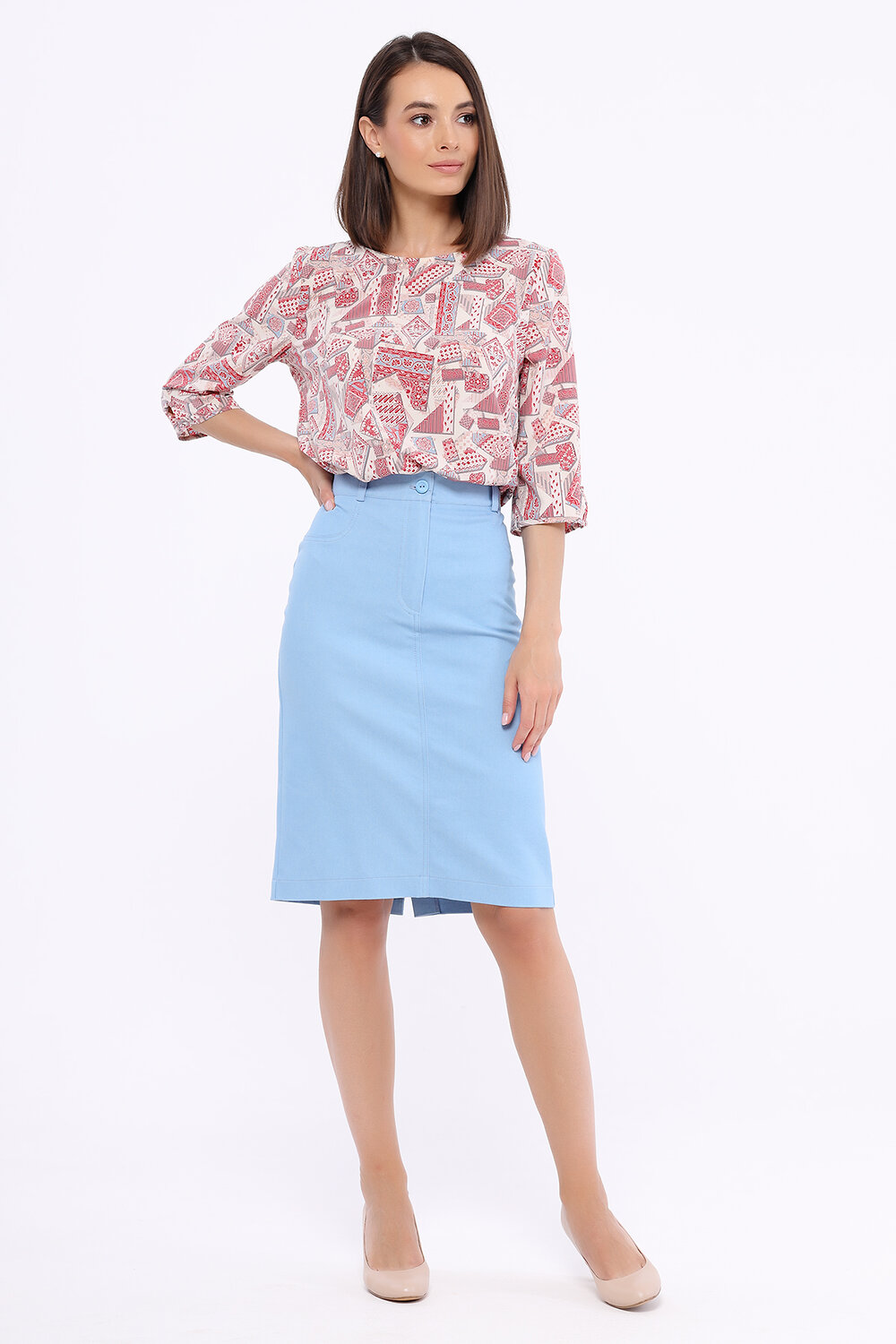 VISERDI Блузка 167712 10149-крс 251575 бело-красный