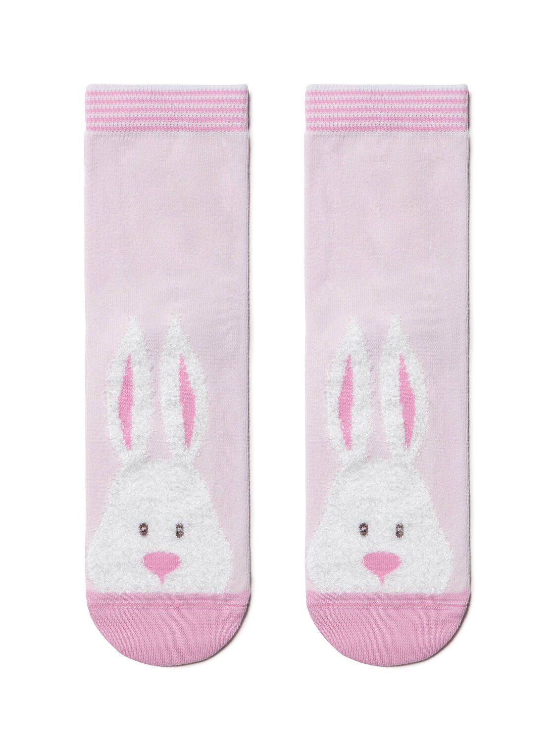 Conte elegant Носки 192569 HAPPY с пушистым рисунком "Зайчик" Светло-розовый