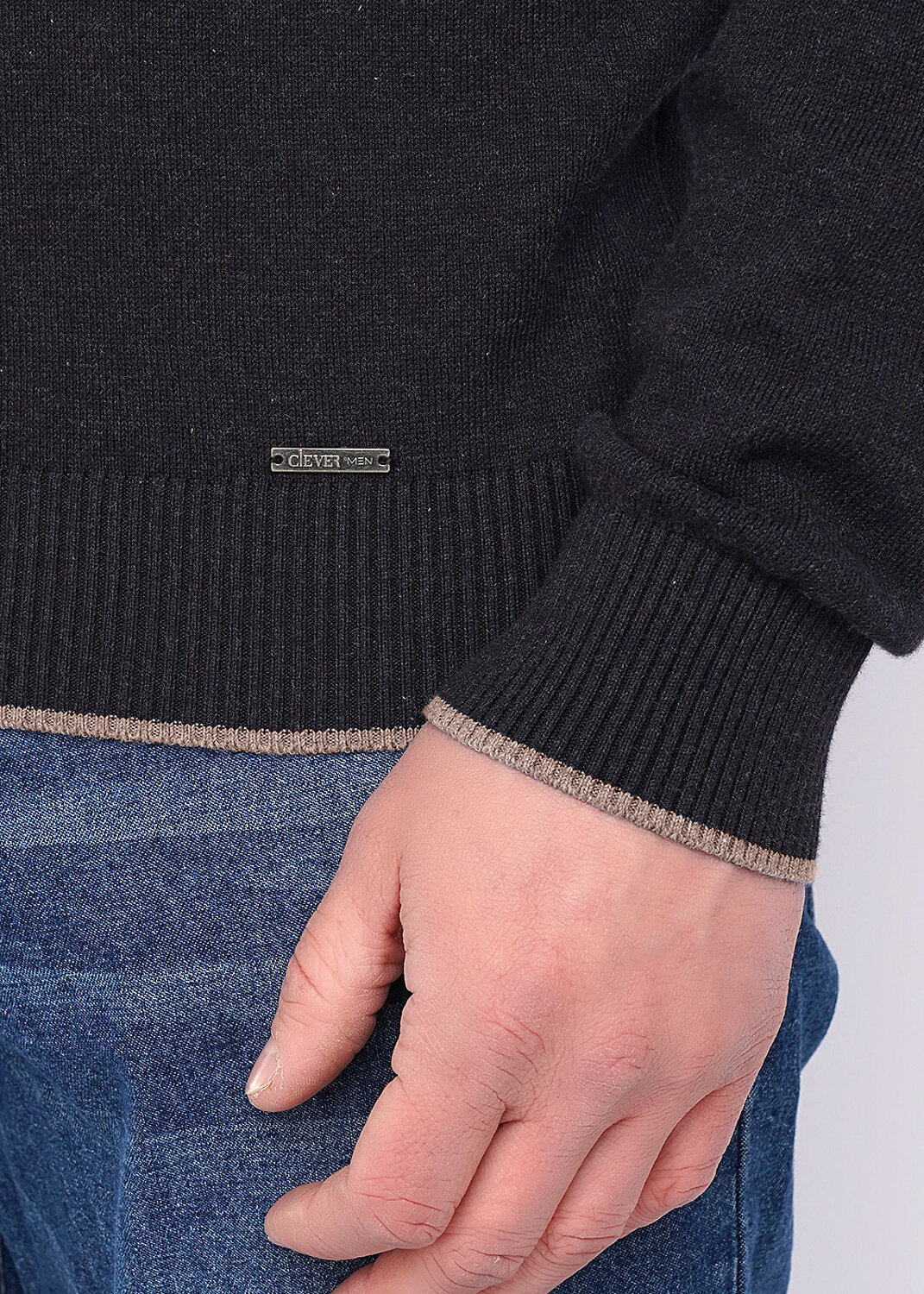 CLEVER Джемпер 199993 612806х меланж т.серый