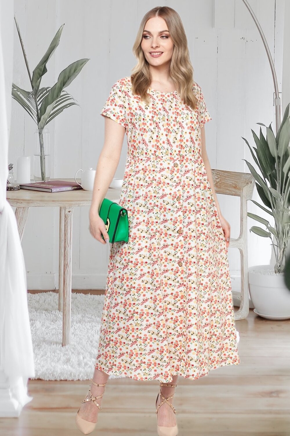 RISE Платье 237235 5915/50 Белый, розовый
