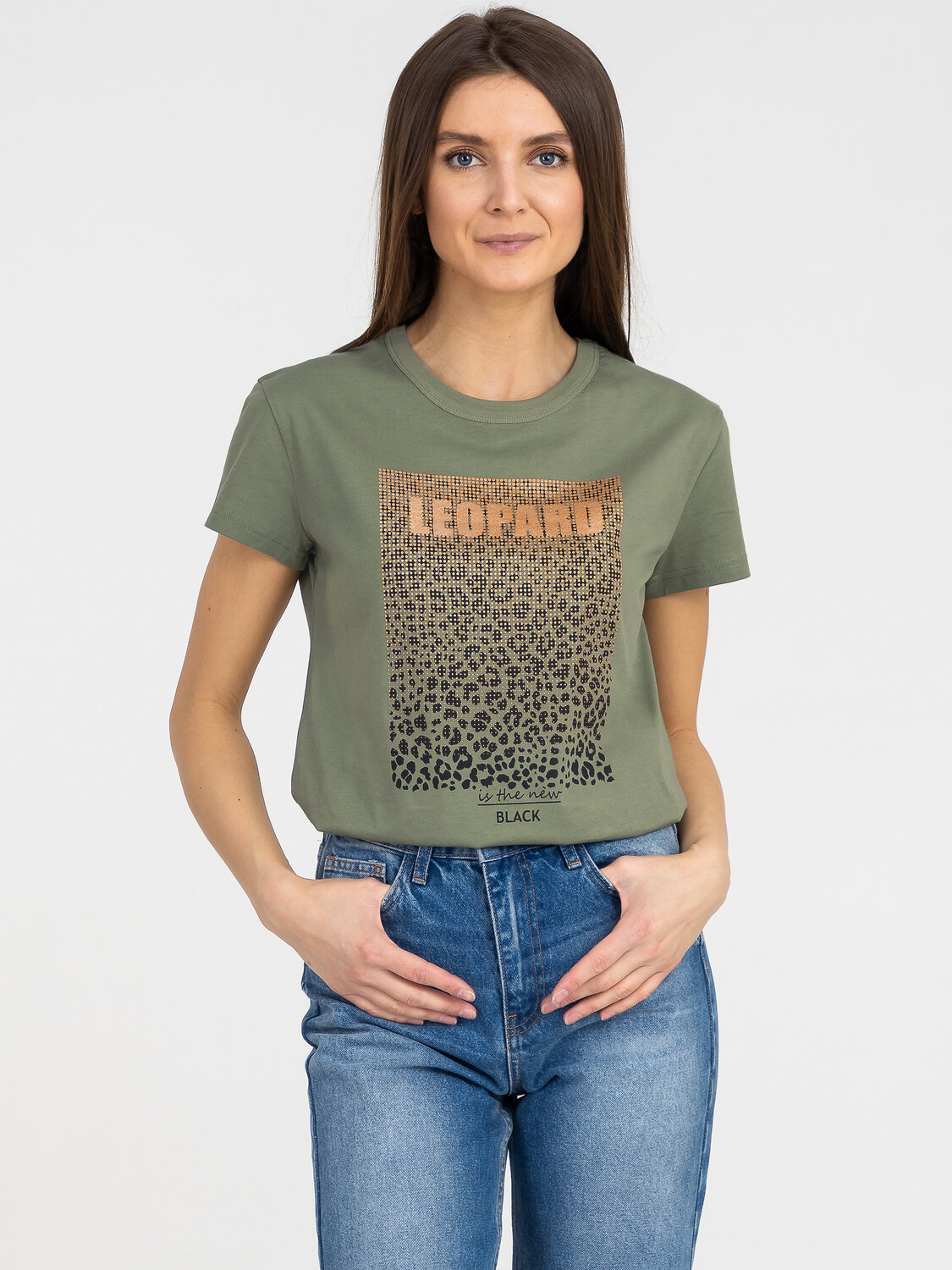 Апрель Футболка 239744 1ЖДФК4164001 оливковый