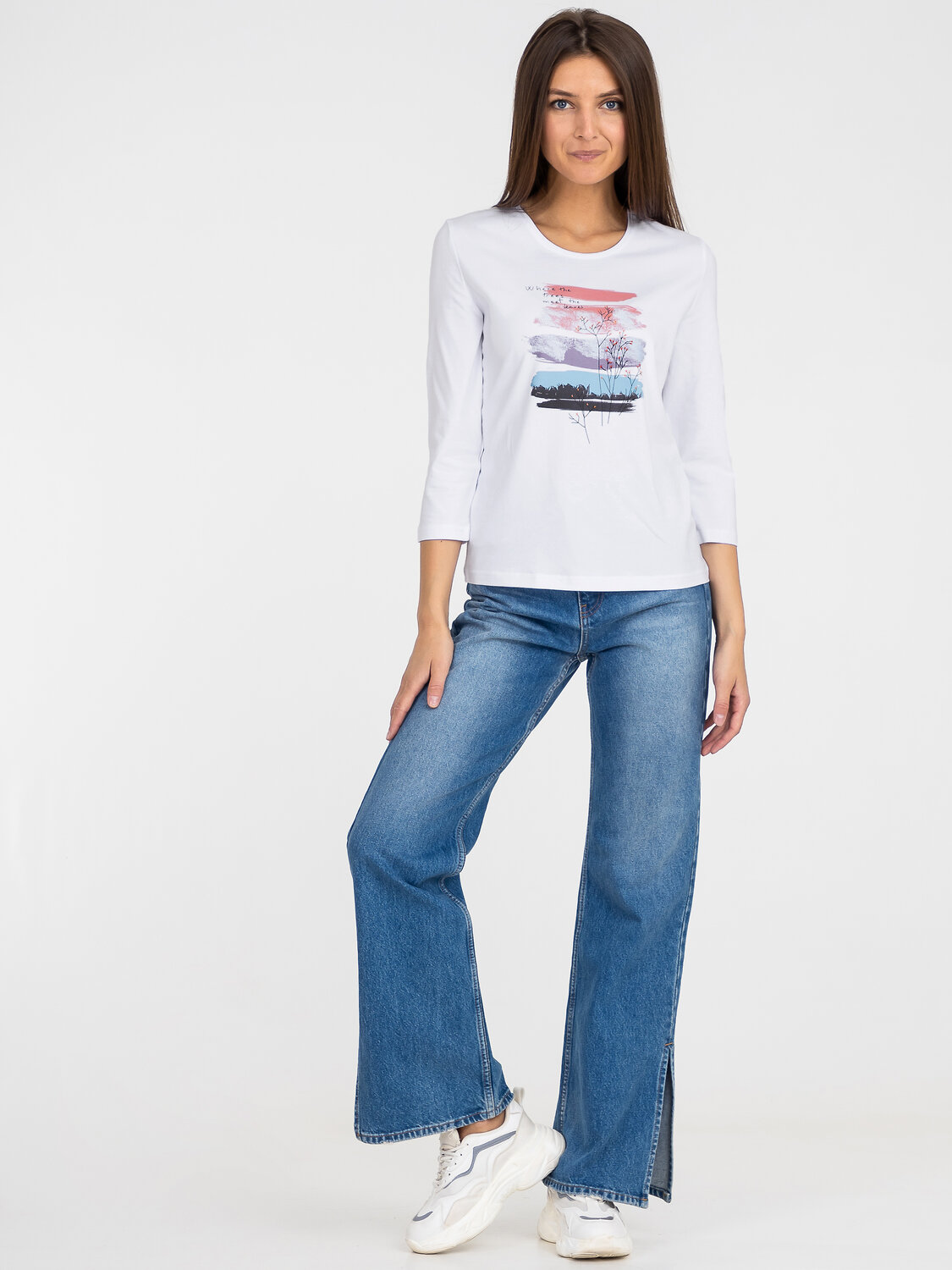 Апрель Лонгслив 243852 1ЖДЛД2255804 белый