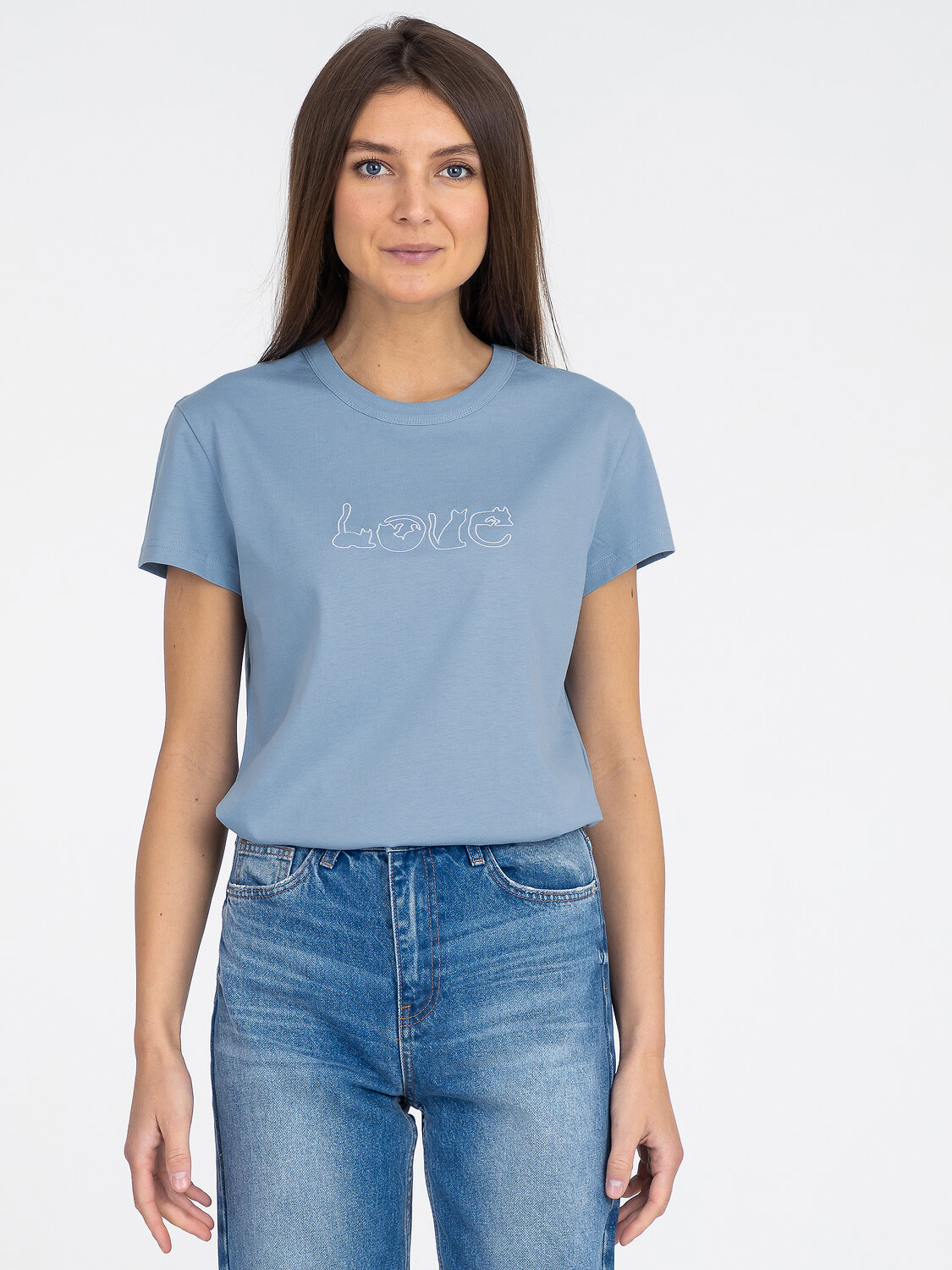 Апрель Футболка 245642 1ЖДФК3792001 серо-голубой