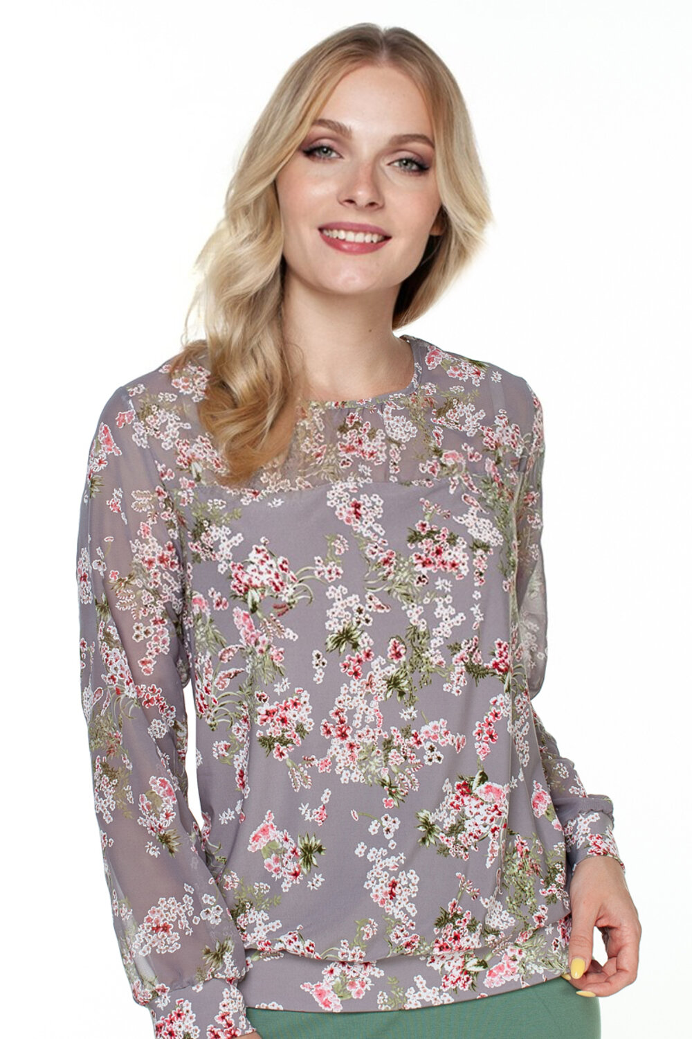 RISE Блузка 250248 4130-24/02 Нежно-сиреневый, белый