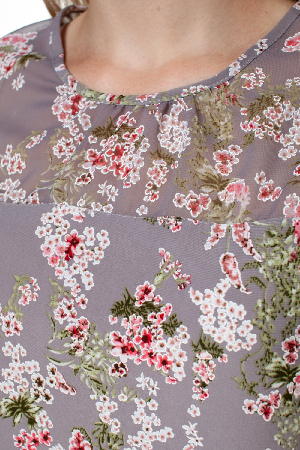 RISE Блузка 250248 4130-24/02 Нежно-сиреневый, белый