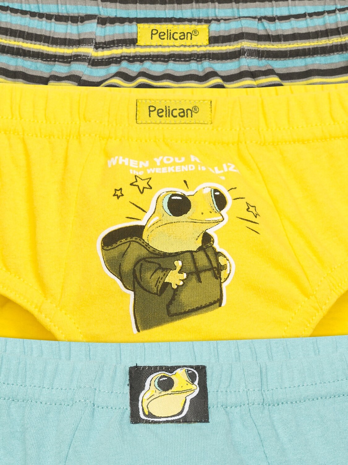 PELICAN Трусы 250385 BULB3273(3) Серый/желтый/серый