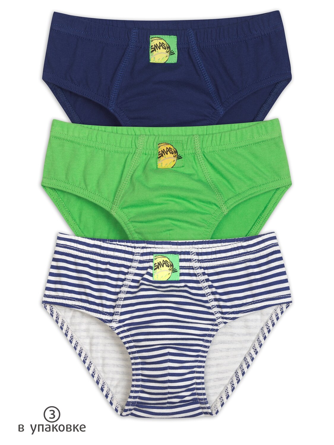 PELICAN Трусы 250389 BULB3288(3) Темно-синий/салатовый/серый