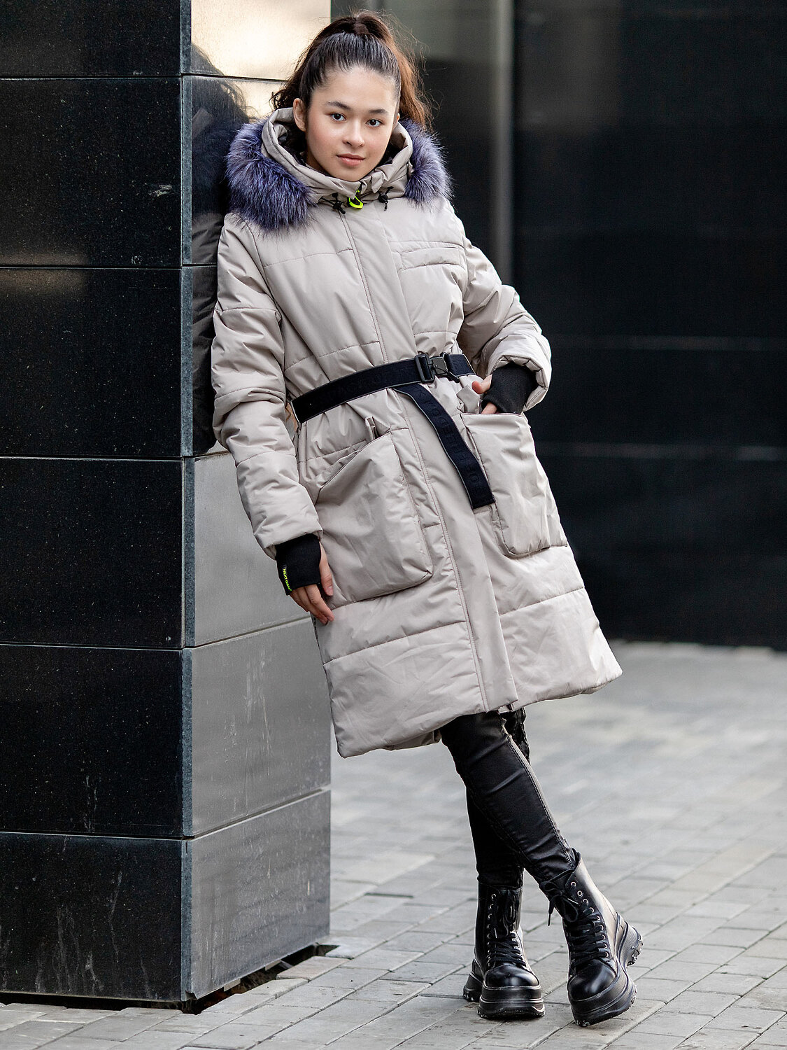 BATIK Пальто 256123 136-23з-01 Серо-бежевый