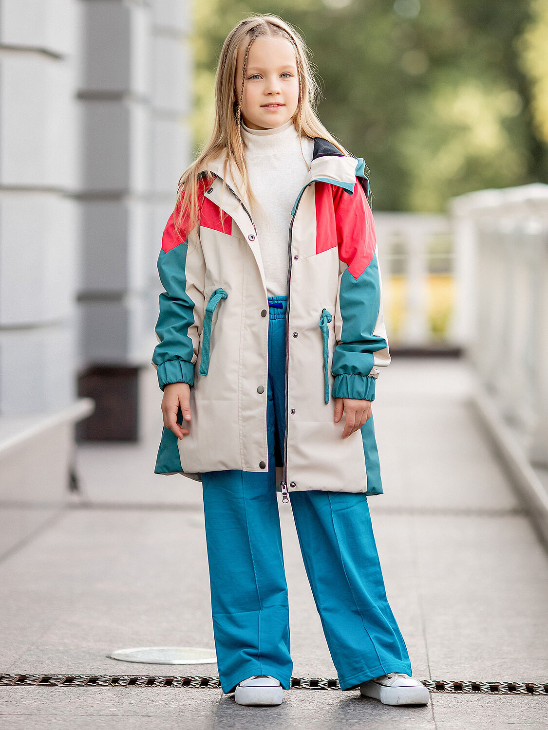 BATIK Плащ 276553 530-23в-164-84-2-01 Колор блок коралл