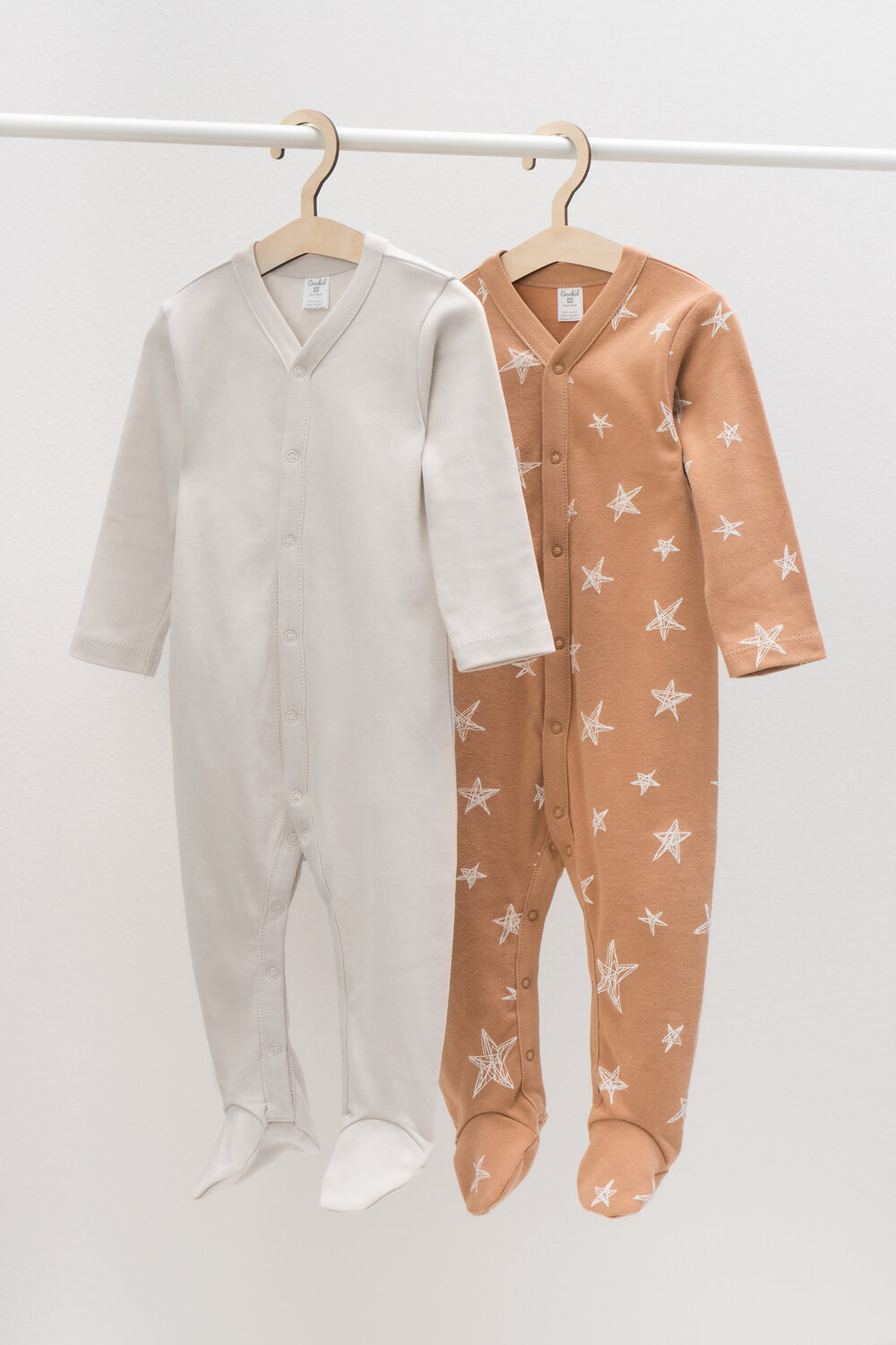 CROCKID Комбинезон 291038 К 6025-2уп бежевый, маленькие звезды