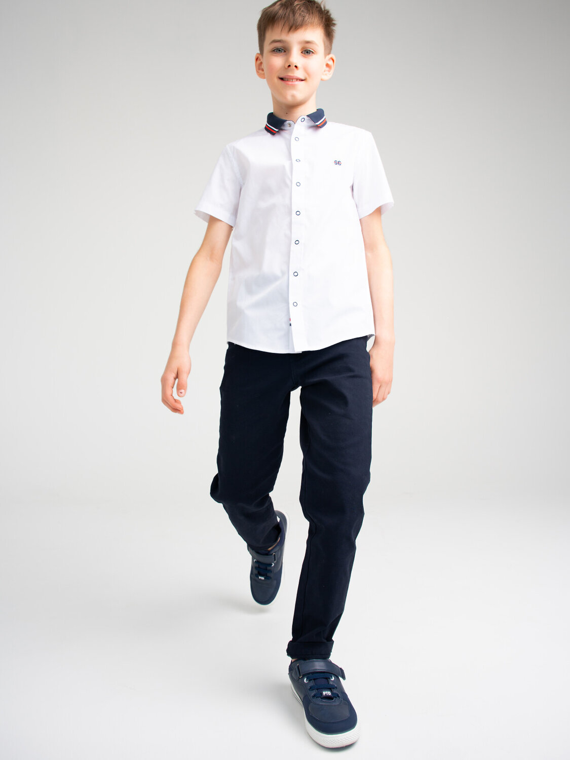 PLAYTODAY Сорочка 310799 22317099 белый,тёмно-синий