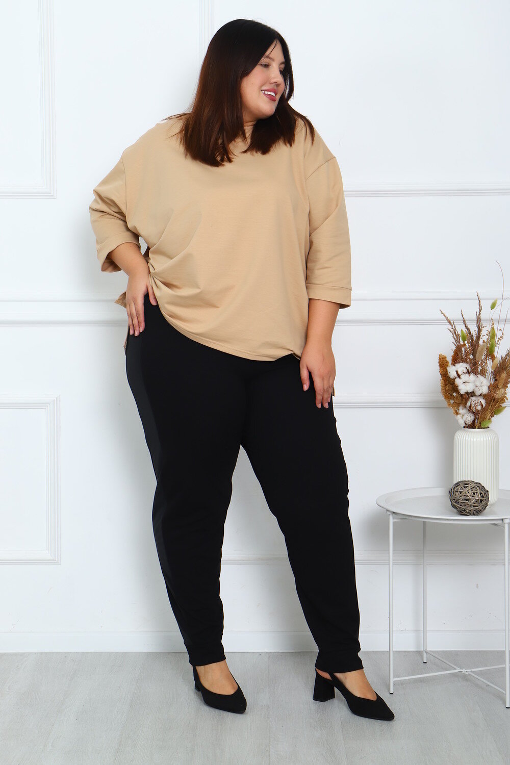 Натали Брюки 333713 24660 черный кожа