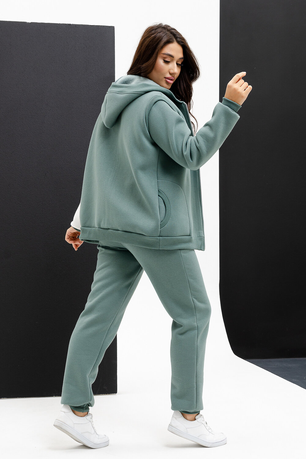 Натали Костюм 334123 Костюм женский Модерн оливковый+молочный