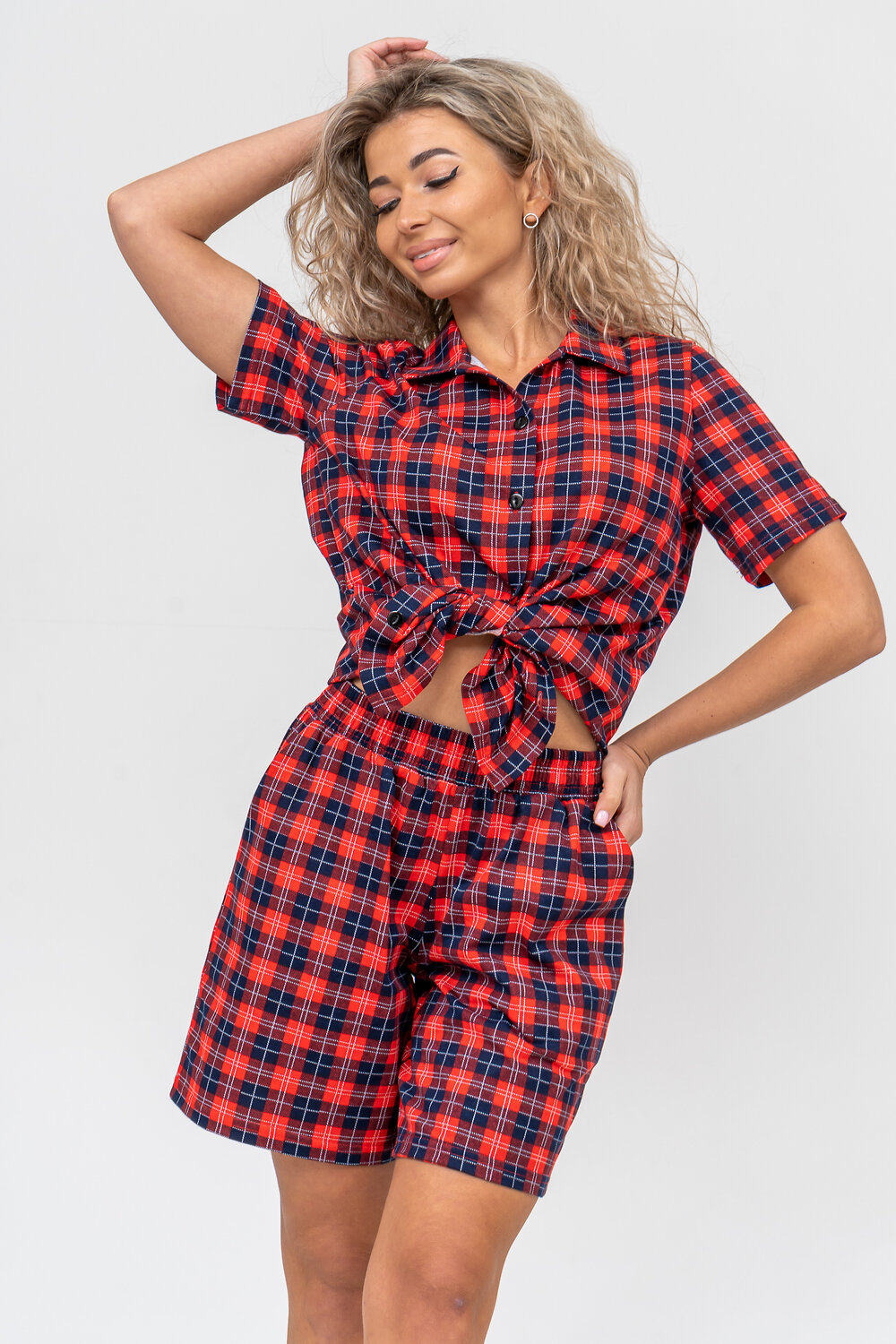 Натали Костюм 334847 36673 красная клетка