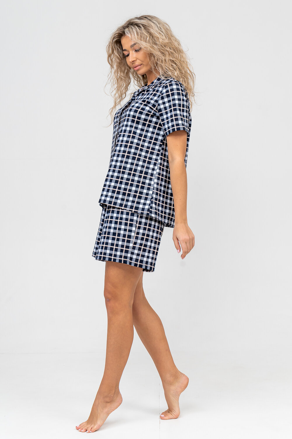 Натали Костюм 334848 36673 синяя клетка