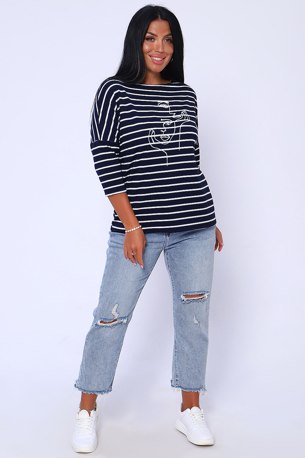 Натали Лонгслив 336457 82034 синяя полоска