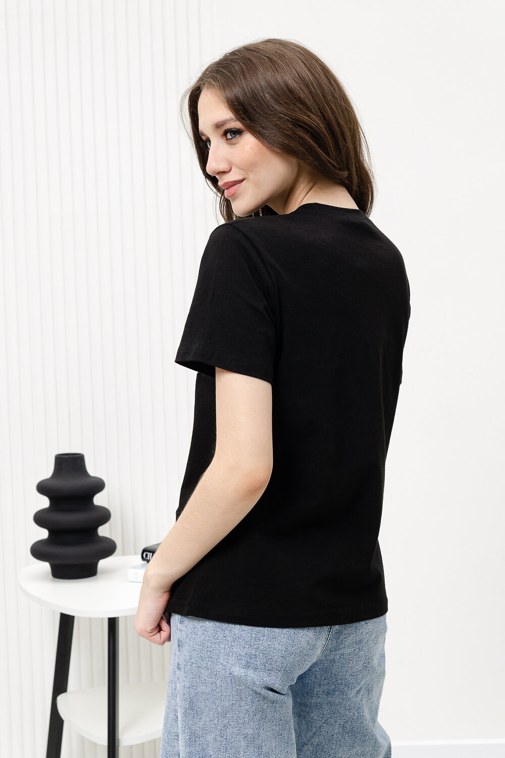 Натали Футболка 336483 67079 черный+открытки