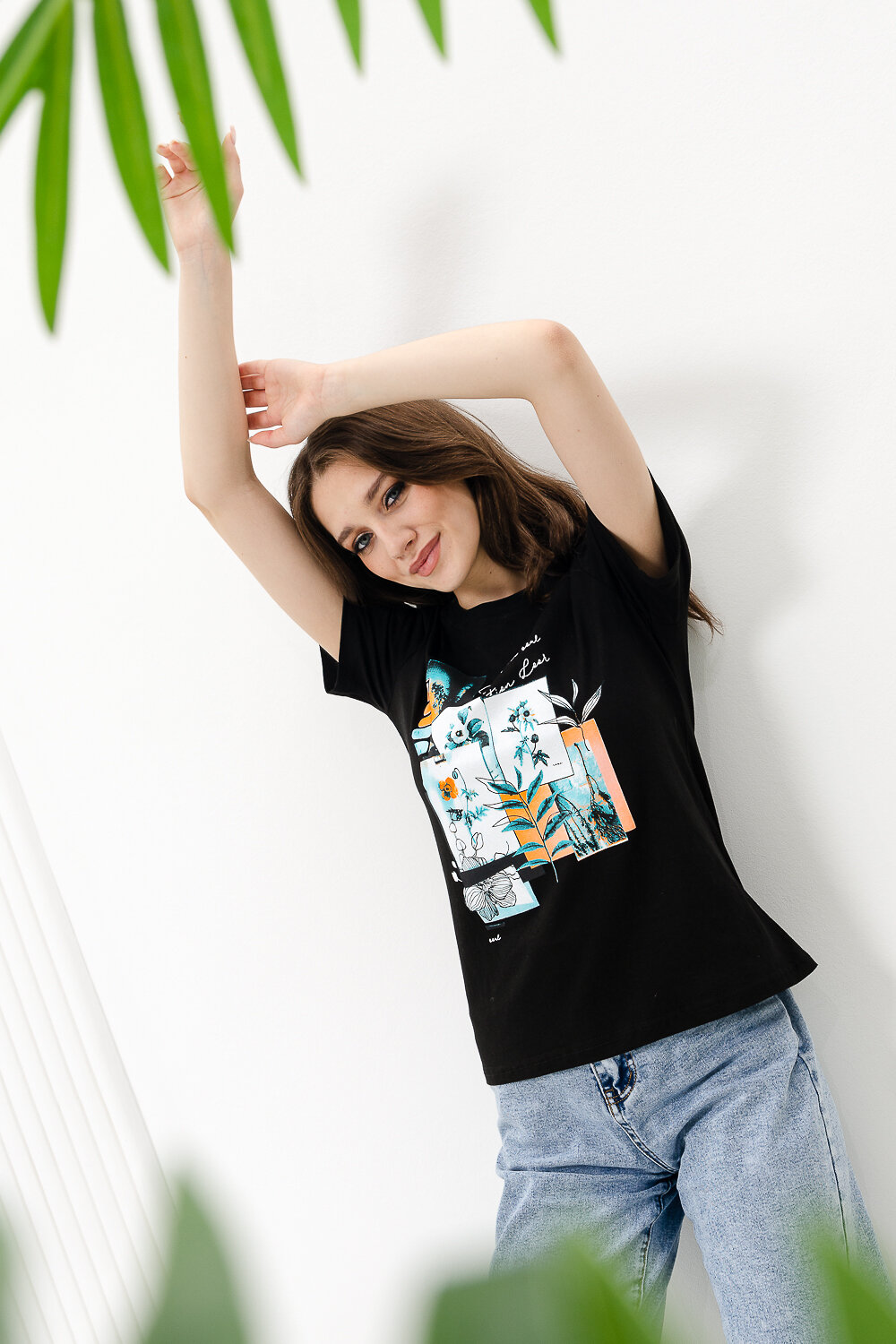 Натали Футболка 336483 67079 черный+открытки