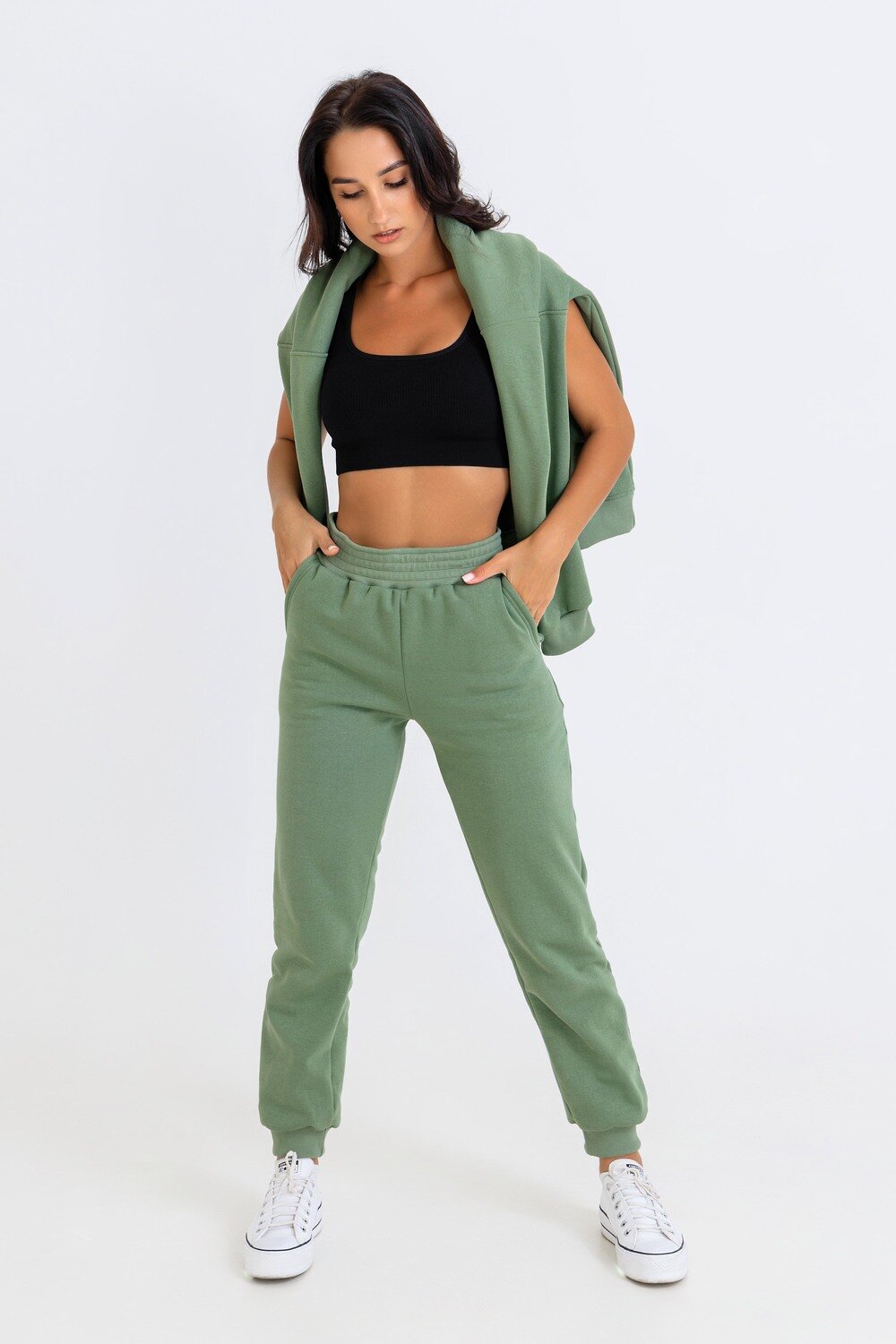 Натали Брюки 337957 21558 оливковый