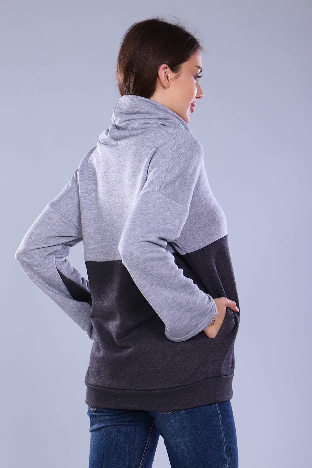 Натали Толстовка 337964 24897 серый меланж