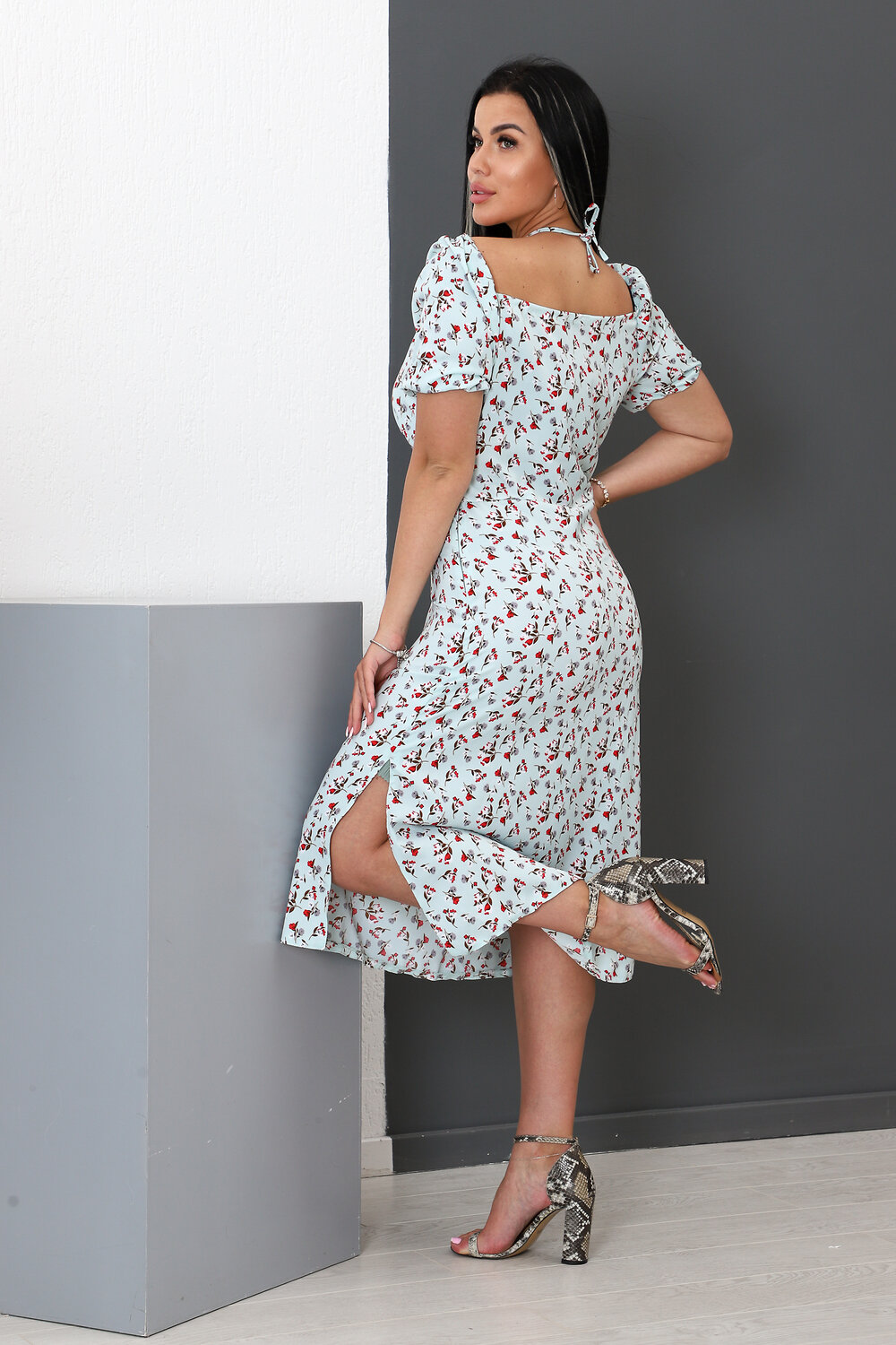 Натали Платье 338248 52272 мятный+красный