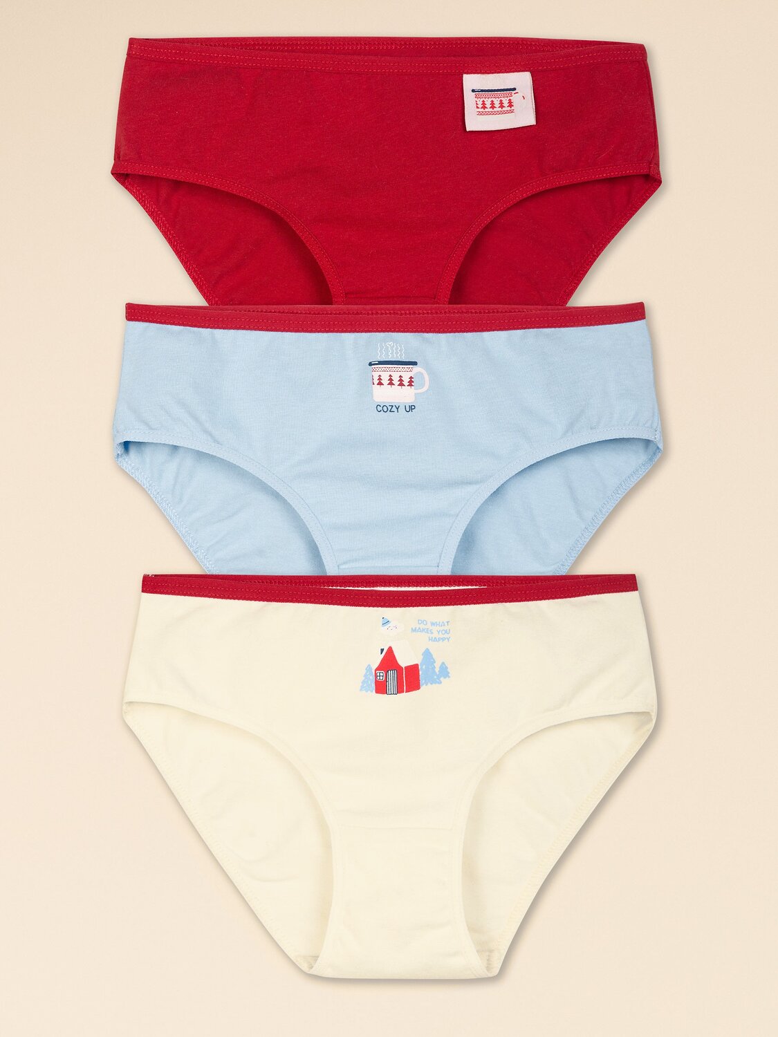 PELICAN Трусы 340829 GULB3351(3) Красный/голубой/молочный