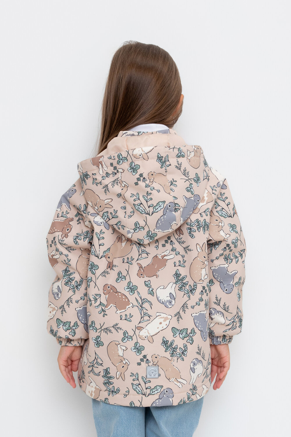 CROCKID Куртка 354362 ВК 32167/н/4 ГР дымчатый бежевый, зайчики в траве