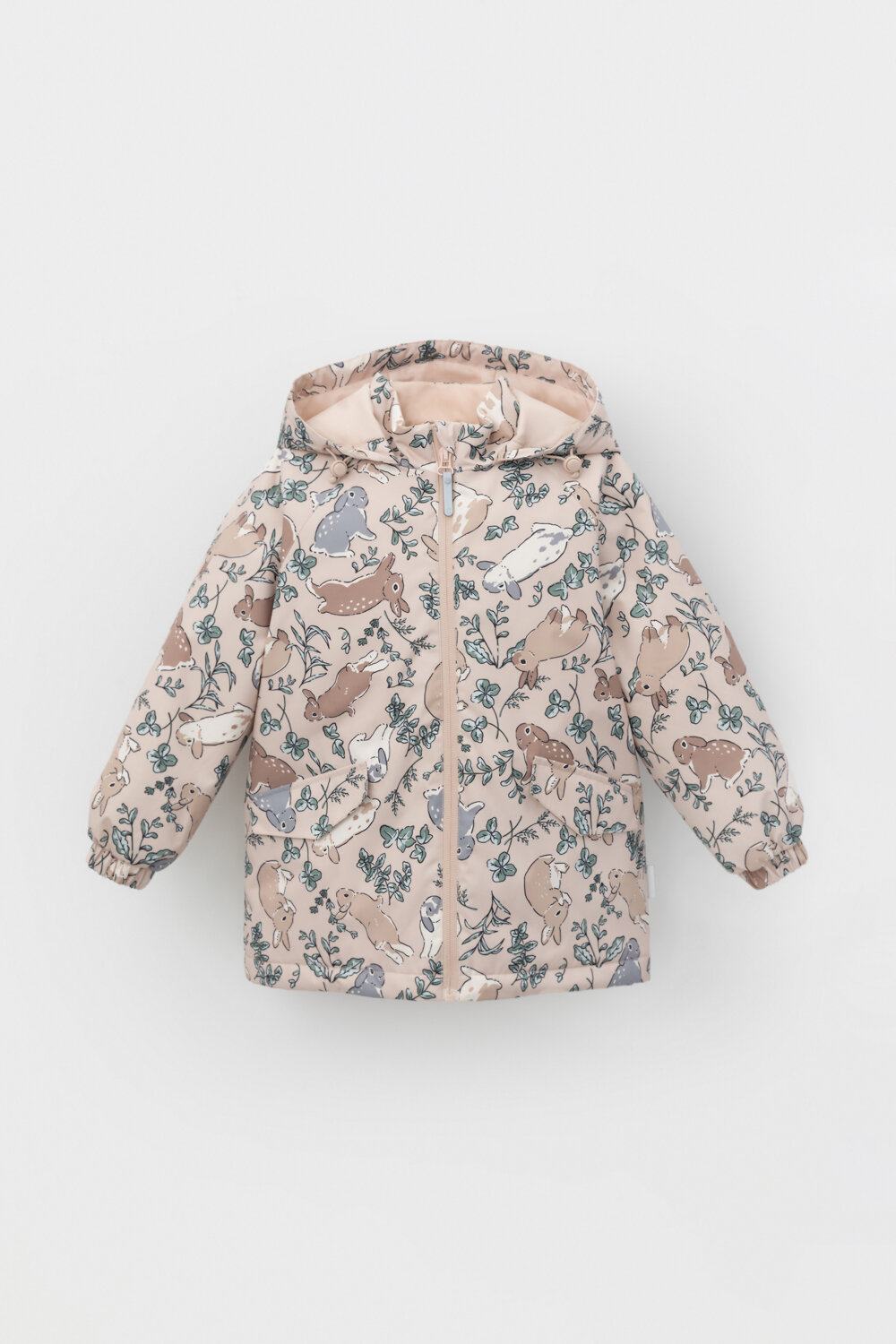 CROCKID Куртка 354362 ВК 32167/н/4 ГР дымчатый бежевый, зайчики в траве