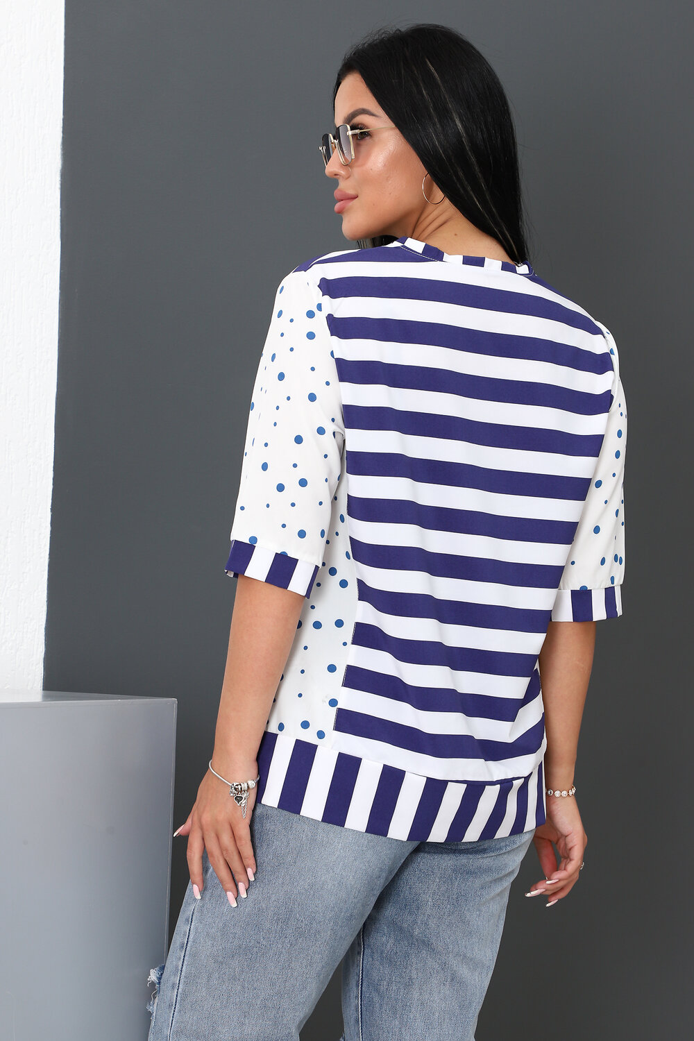 Натали Туника 354840 52290 бело-синий