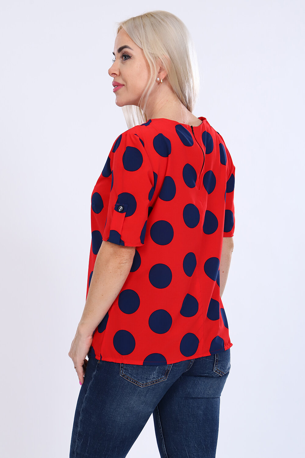 Натали Туника 384218 52251 красный+синий горох