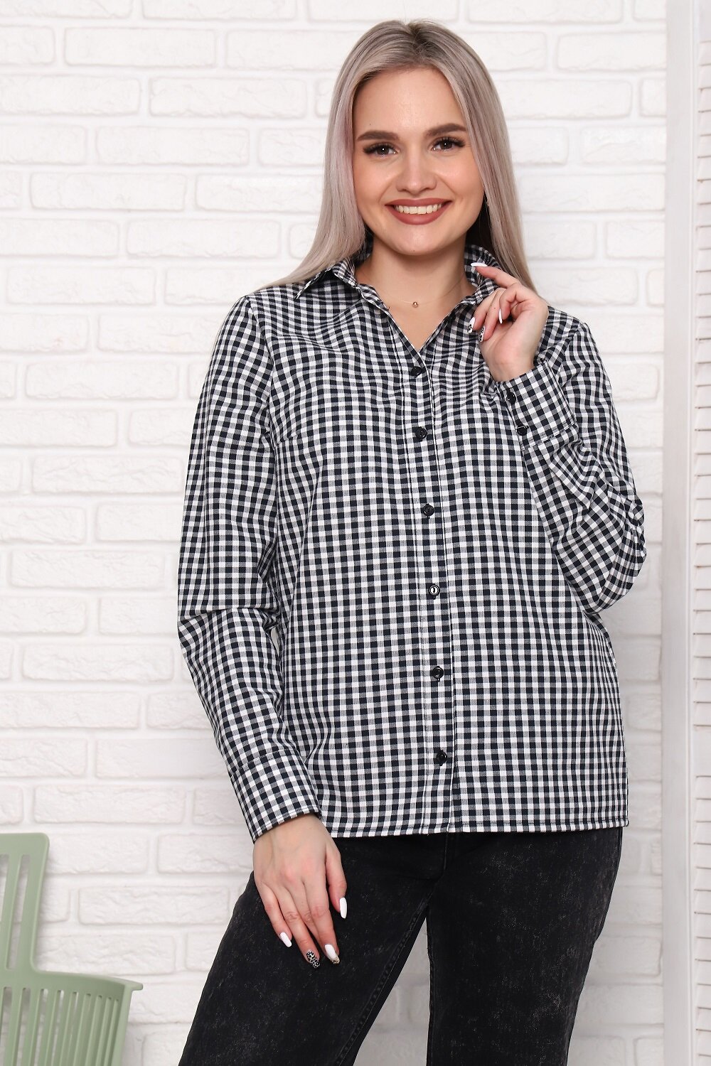 Натали Туника 387542 57064 черно-белый