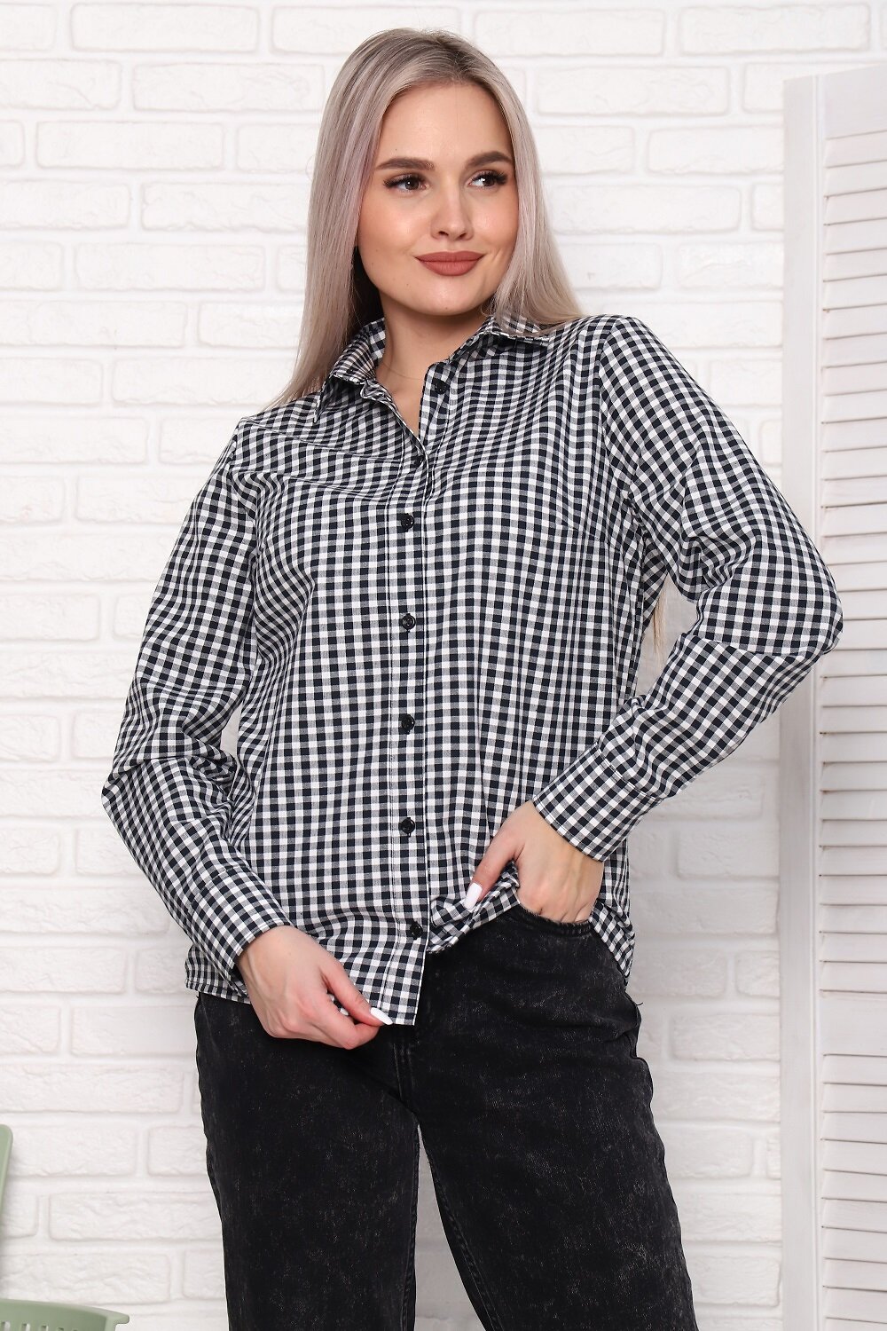 Натали Туника 387542 57064 черно-белый