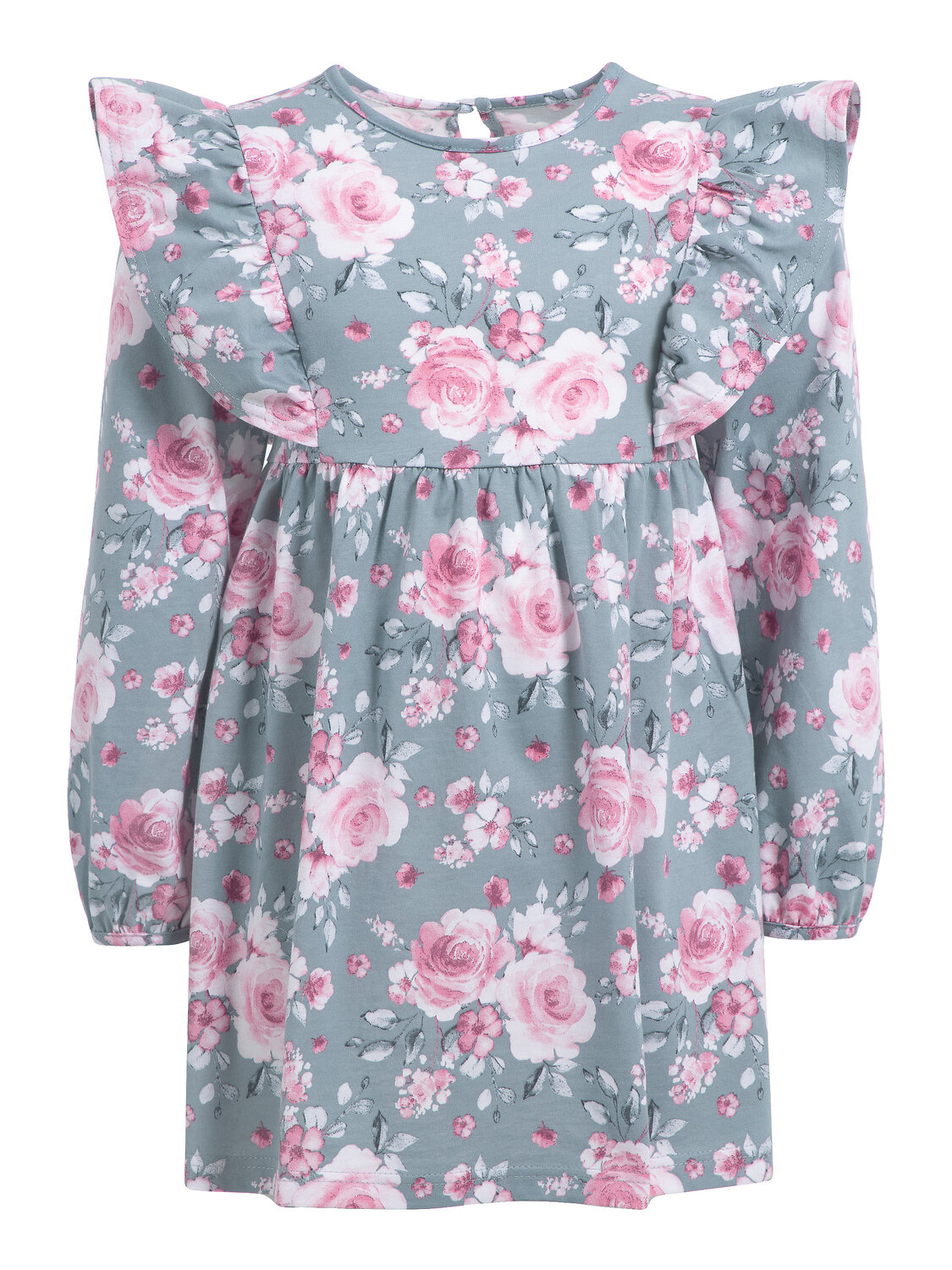 Апрель Платье 394739 1ДПД4461001н розы на сером