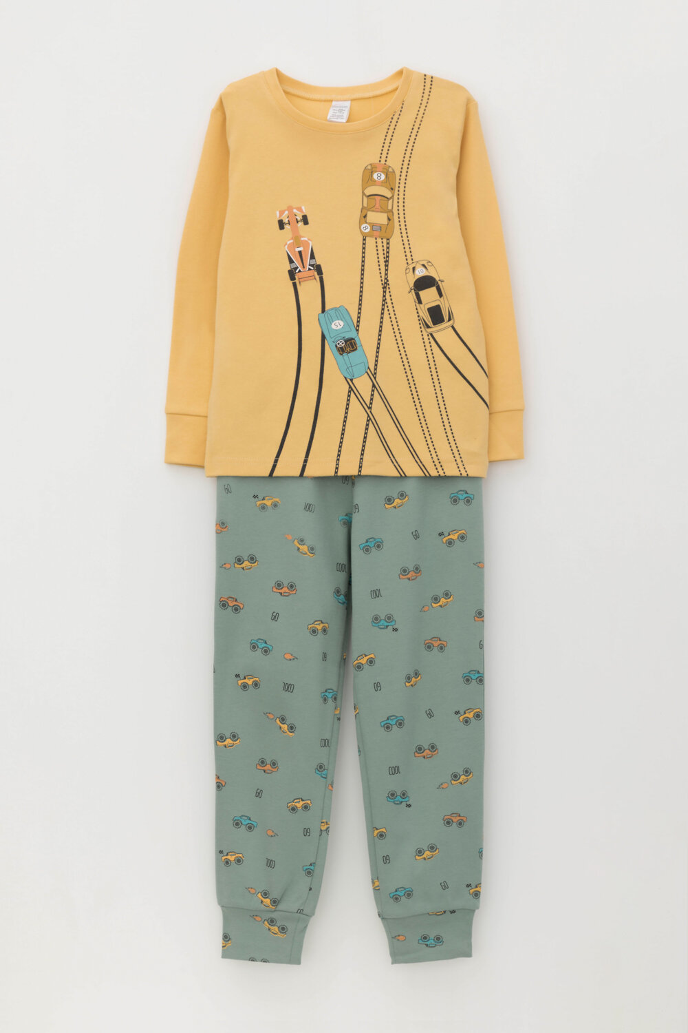 CROCKID Пижама 402801 К 1541 пшеница, гонки на весеннем зеленом