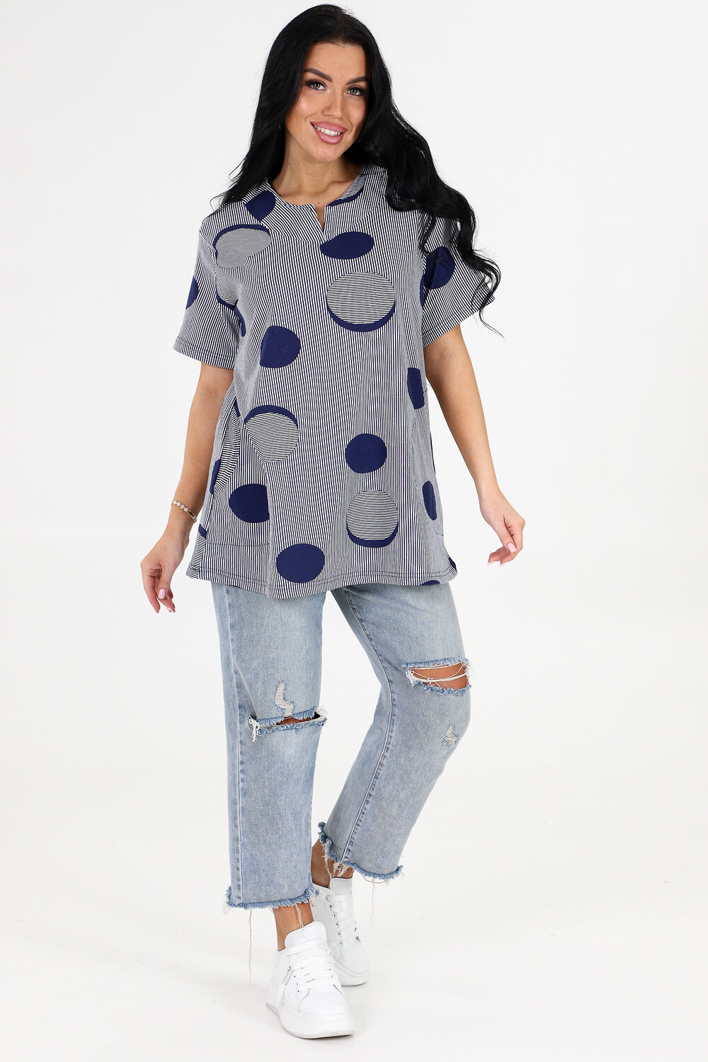 Натали Туника 406025 6087 синяя полоска