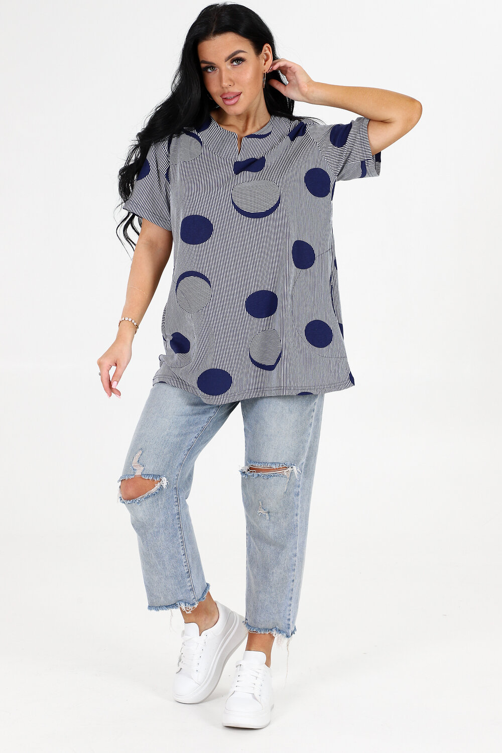 Натали Туника 406025 6087 синяя полоска