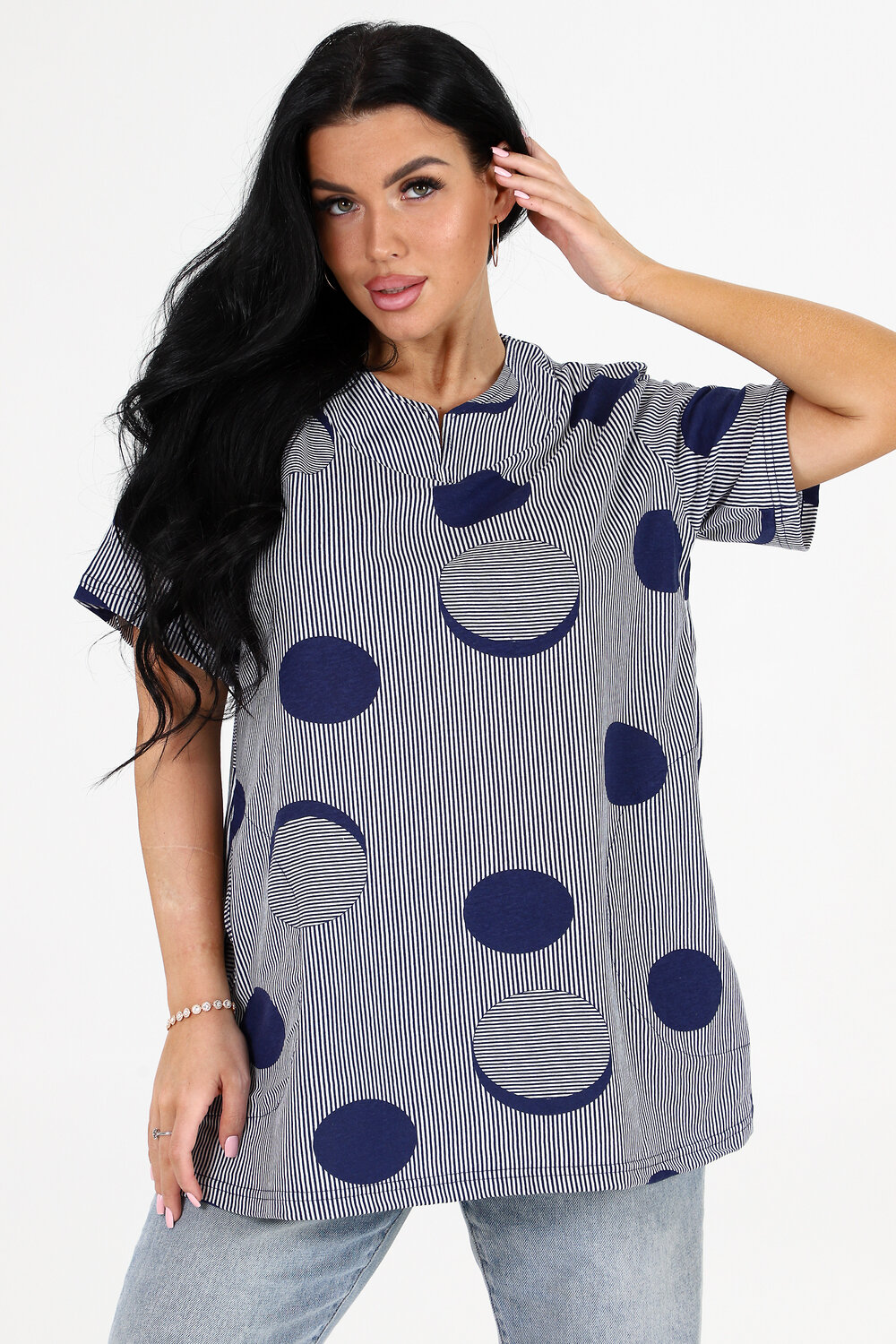 Натали Туника 406025 6087 синяя полоска