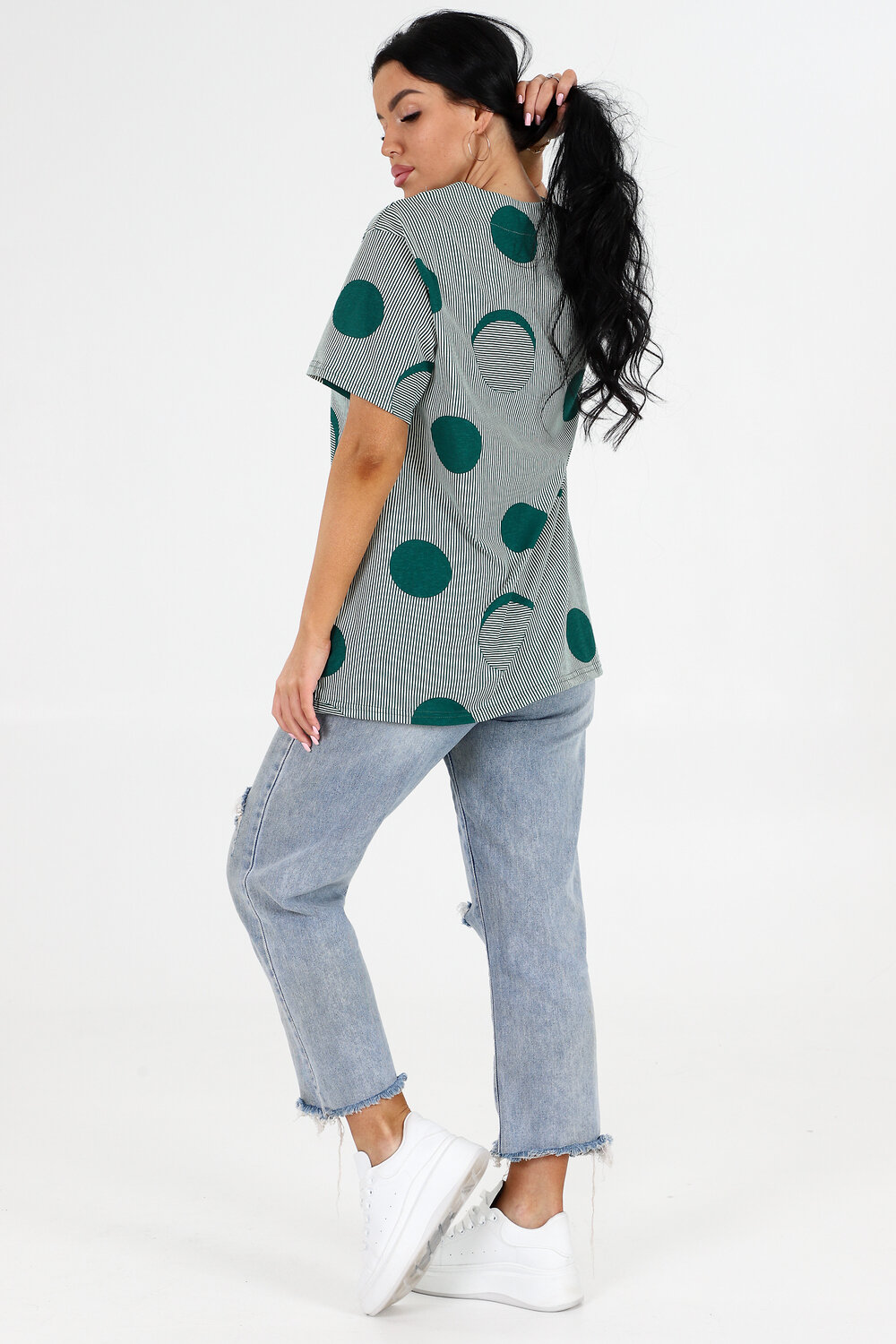 Натали Туника 406026 6087 зеленая полоска