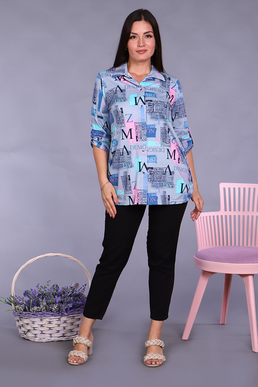 Натали Туника 407354 36568 серый