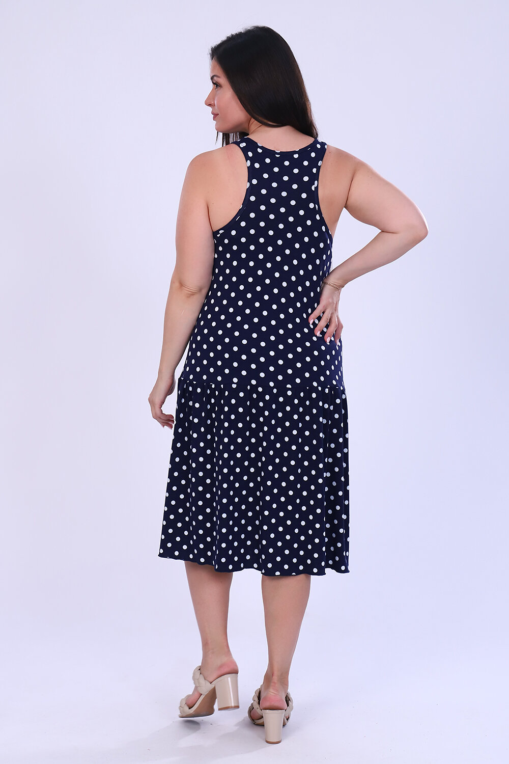 Натали Сарафан 407866 47097 синий горох