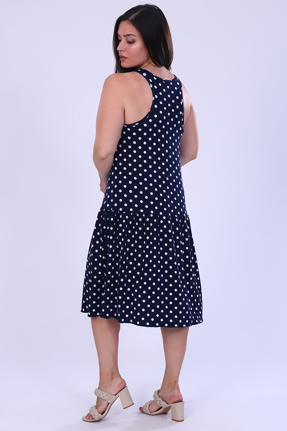 Натали Сарафан 407866 47097 синий горох