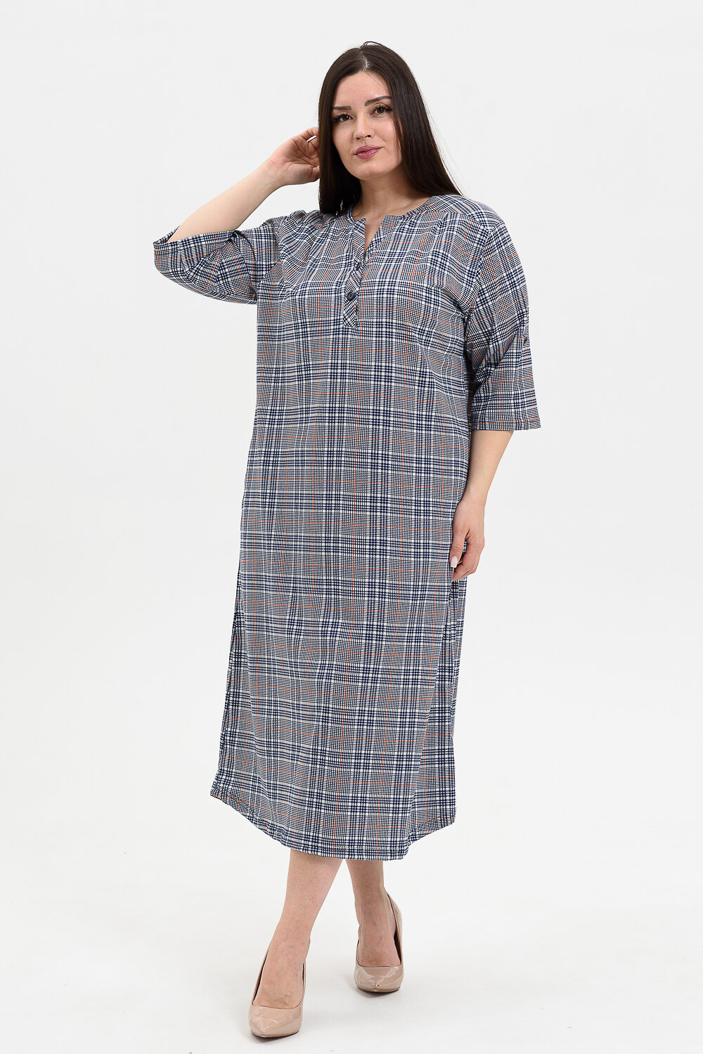 Натали Платье 415465 21559 серая клетка