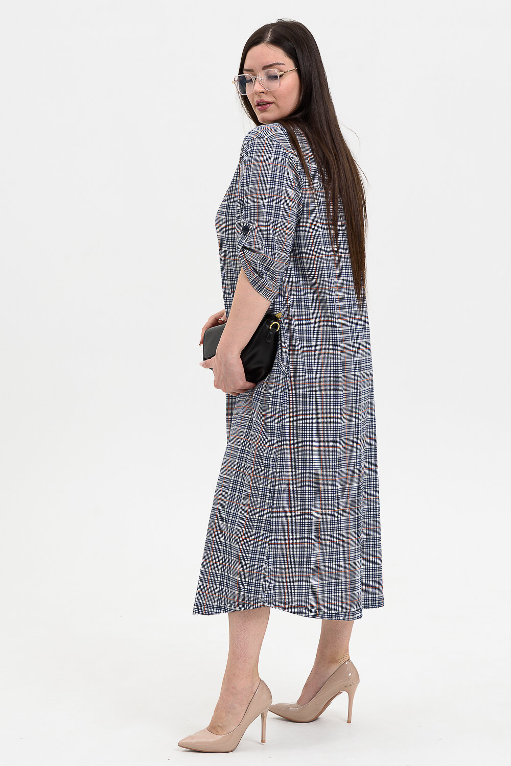 Натали Платье 415465 21559 серая клетка