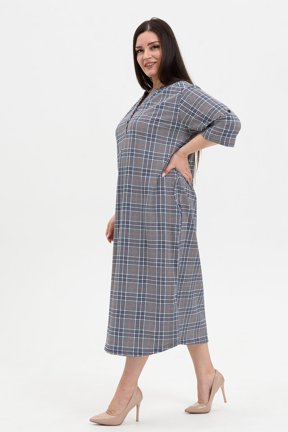 Натали Платье 415465 21559 серая клетка