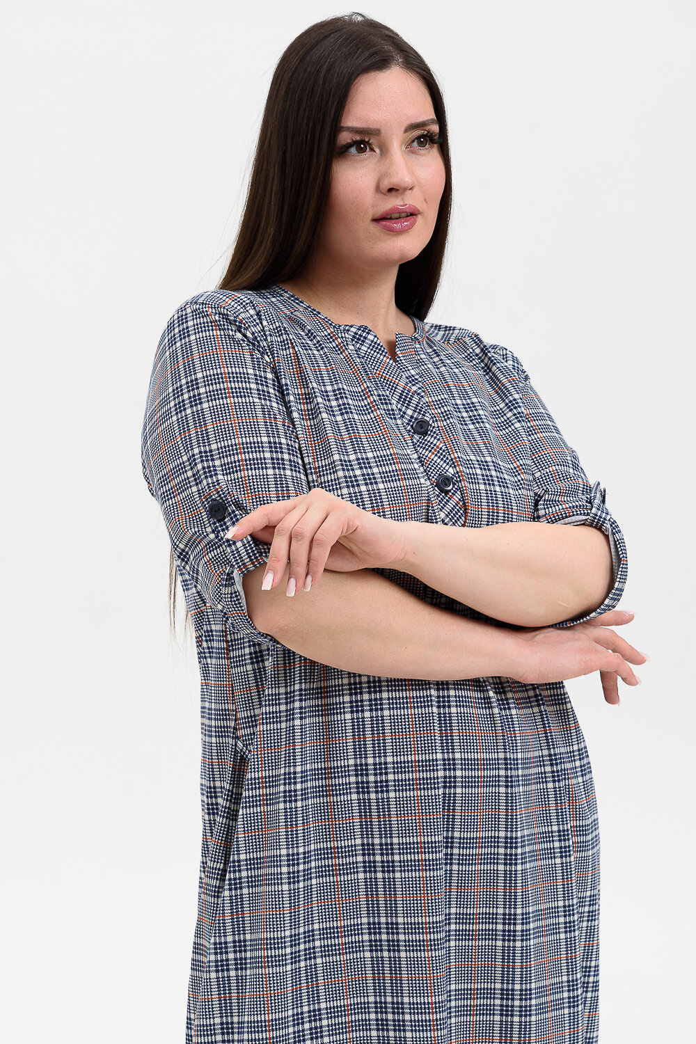 Натали Платье 415465 21559 серая клетка