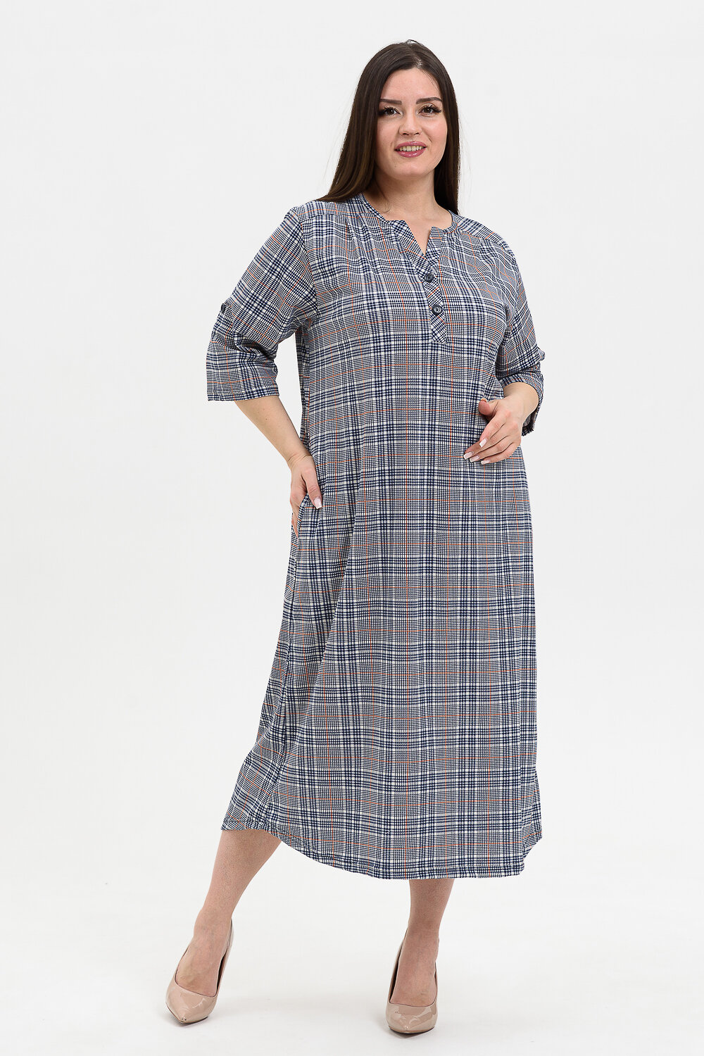Натали Платье 415465 21559 серая клетка